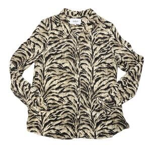 Ba&sh Women's Isaac Zebra Long Sleeve Shirt Small